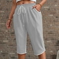 thumbnail image 2 of Women Fashion Solid Comfortable Casual Mid Waist Sport Pants, 2 of 5