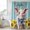 Blue, variant on Cute Pig Shower Curtain, Waterproof Shower Curtains for Bathroom, Yellow Sunflowers Blue Wooden Vintage Art Washable Fabric Bathtub Curtain Set Bath Decor with 12 Hooks Stall 36"x72"