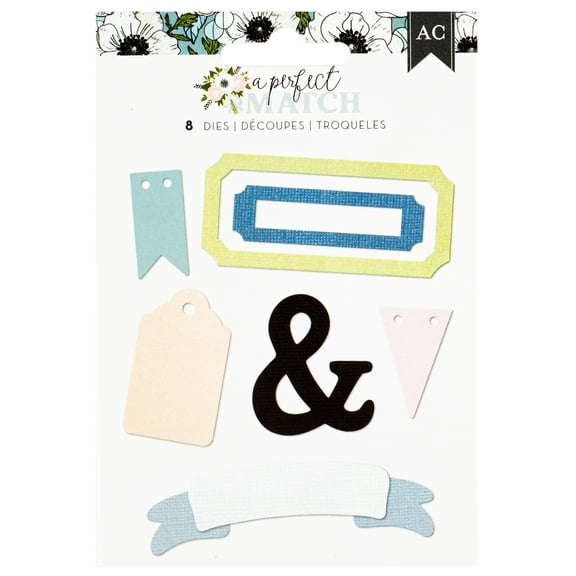American Crafts A Perfect Match Metal Die Set-8/Pkg