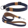 thumbnail image 2 of CNKOO Soft and Comfortable Denim Dog Collar and Leash Set  Retro Denim with Colorful Stitching  Durable Nylon Strap Lining  Suitable for Small Medium Large Dogs  Dog Collar  Dog Collar Fo, 2 of 4