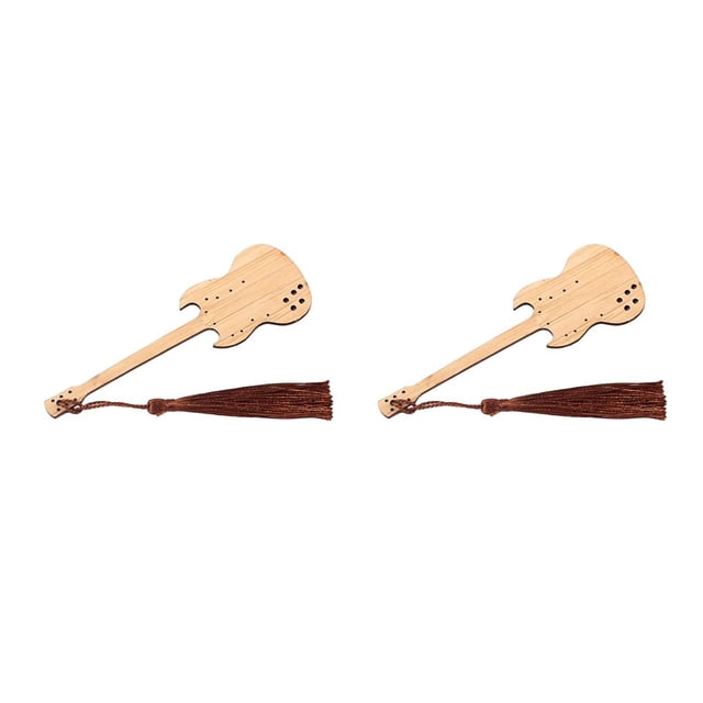 Soidarity Page Marker Pages Clip Small Bookmark Workmanship Guitar Style Fixers Small Bamboo Ins Markers Pattern Reading Stationery Como se muestra 2piezas