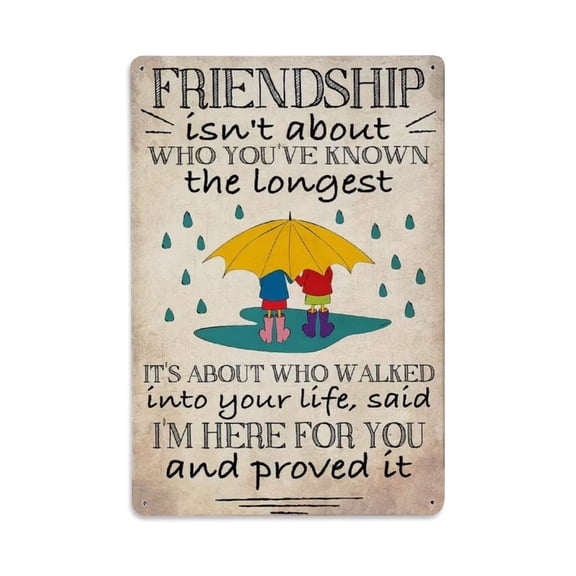 Classic Friendship Quote Tin Sign Vintage Metal Poster Living Room Bar Man Cave Home Wall Art Decor 8x12inch
