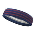 thumbnail image 2 of Couver Unisex Cotton 2 Inch Tennis Sweat Headband Blue with 3 Red Lines 3 Pieces, 2 of 10