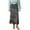 Grey, variant on Wdgfv Women's Fringe Trim Suede Skirt High Waisted Pencil Dressy Fall Winter Midi Long Skirt