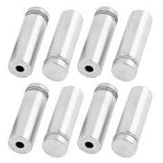 Uxcell 16mm Dia. 50mm Length Round Stainless Steel Standoff for Glass Hardware (8-pack)