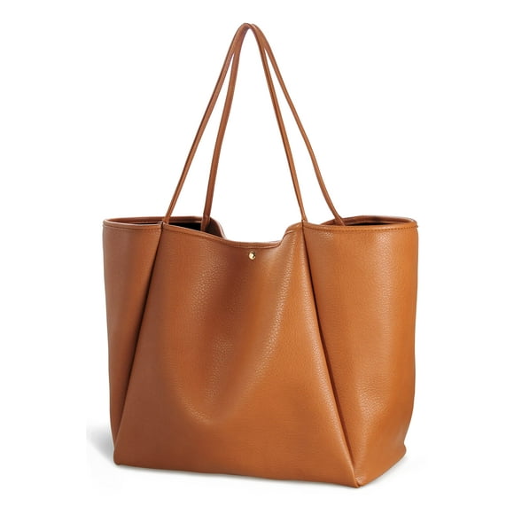 Bolso de mano HOXIS Oversize de piel sintética para mujer naranja-marrón