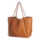 thumbnail image 1 of Bolso de mano HOXIS Oversize de piel sintética para mujer naranja-marrón, 1 of 7