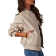 thumbnail image 3 of Women Oversized Leather Jackets Faux Suede Fall Fashion Motorcycle Coats Winter Outfits Clothes Y2k Tops White S, 3 of 8