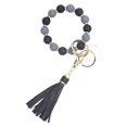 thumbnail image 2 of YYKihy Silicone Beaded Bracelet Wrist Keychain Hanging Ornament European PU Tassel Hand Chain & Key Ring Womens Key, 2 of 9