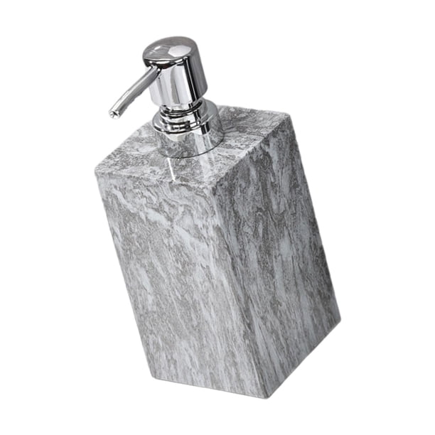 Dispensador de jabón líquido de manos con textura de mármol, recargable y a prueba de fugas. gris