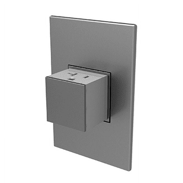 Legrand adorne 20Amp 1-Gang Pop-Out Outlet in Magnesium With Matching Wall Plate, ARPTR201GM2WP