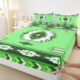 thumbnail image 3 of Manfei Southwestern Aztec Geometric Twin Sheet Sets,Rustic Western bohemian Twin Fitted Sheet,Green White Flat Sheet For Adult,Microfiber Bedroom Decor,3-Piece, 3 of 7