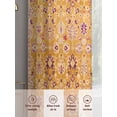 thumbnail image 6 of Orange Yellow Boho Sheer Curtains 96 Inch Length 2 Panels Set, Vintage Shabby Abstract Geometric Art Voile Window Treatment Semi Sheer Long Curtains Drapes for Bedroom/Living Room/Kitchen 52"x96"x2, 6 of 7