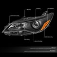 thumbnail image 2 of DNA Motoring For 2015-2017 Toyota Camry Black Amber Corner Projector Headlight Lamps Pair, 2 of 7