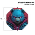 thumbnail image 2 of Honeii Neon Cyberpunk Blue Bear Print Leather Coaster Set of 4, Ideal for Safeguarding Your Furniture from Drinks Spills and Effortless Cleanup-Octagon, 2 of 6