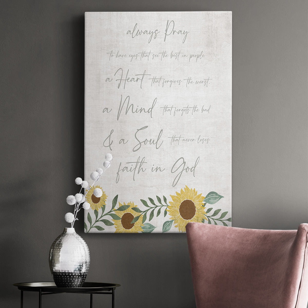 Always Pray Premium Gallery Wrapped Canvas - Ready to Hang