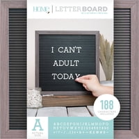 DCWV Framed Letterboard 12"X12"-Gray Stained W/Black Insert