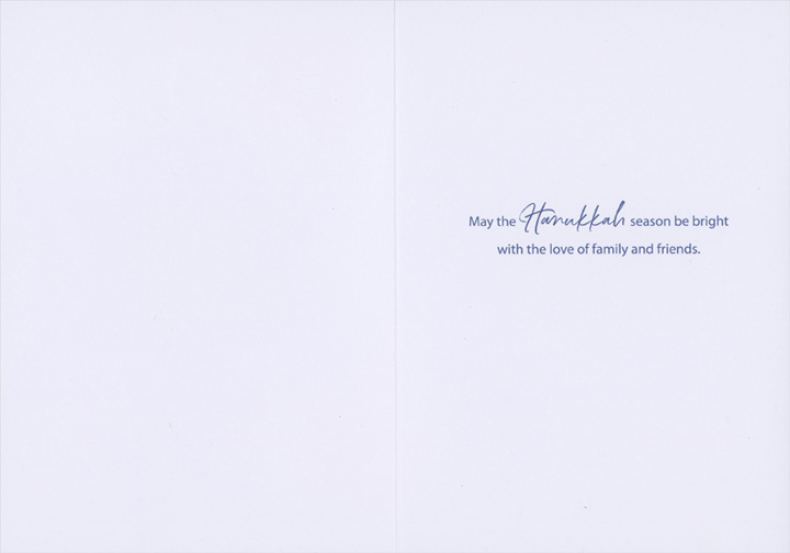 Designer Greetings Gold Bordered Star Over a Variety of Flowers in Shades of Blue Box of 15 Hanukkah Cards