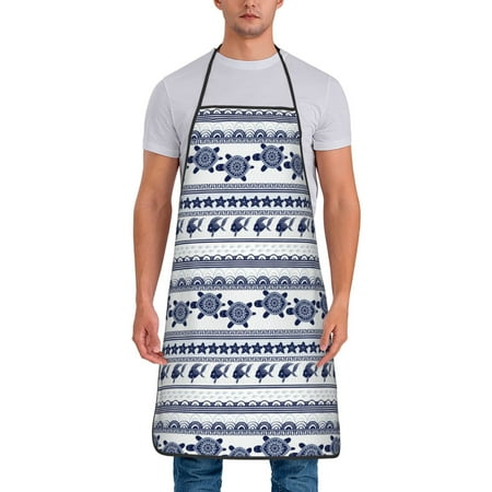 

Tideii Sea Underwater Turtles for Tie-up Apron Unisex Waterproof and Stain-Resistant Bib Apron for Kitchen Garden Painting