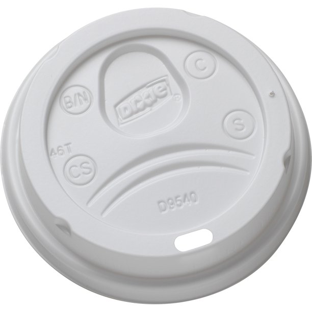 Dixie Mediumsize Hot Cup Lids by GP Pro, White, 1000 / Carton (Quantity)