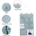 thumbnail image 3 of （Green）Wall Storage Bag Linen Fabric Organizer with Small Pockets for Home Office, 3 of 5