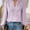 Purple, variant on Women's V-Neck Long Sleeve Swiss Dot Chiffon Blouse with Lace Embroidery