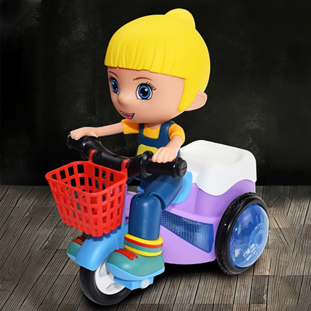 Fun Toys for Kids In Situ Rotation Electric Threewheeled Bicycle Music