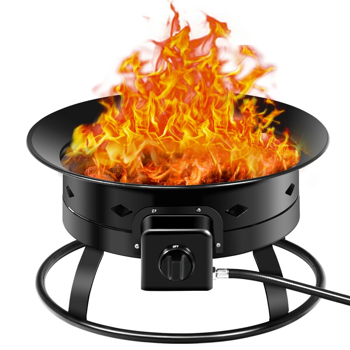 Gymax Portable Propane Outdoor Gas Fire Pit W/ Cover & Carry Kit 19-Inch  58,000 BTU - Walmart.com