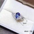 thumbnail image 5 of K-KED 925 Silver Filled Ring Fashion Blue Cubic Zircon Women Wedding Delicate Jewelry Sz 6-10-9, 5 of 6