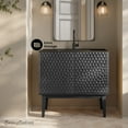 thumbnail image 2 of Bosse 36" Freestanding Bathroom Vanity in Black Oak with Black Sink Top, 2 of 11