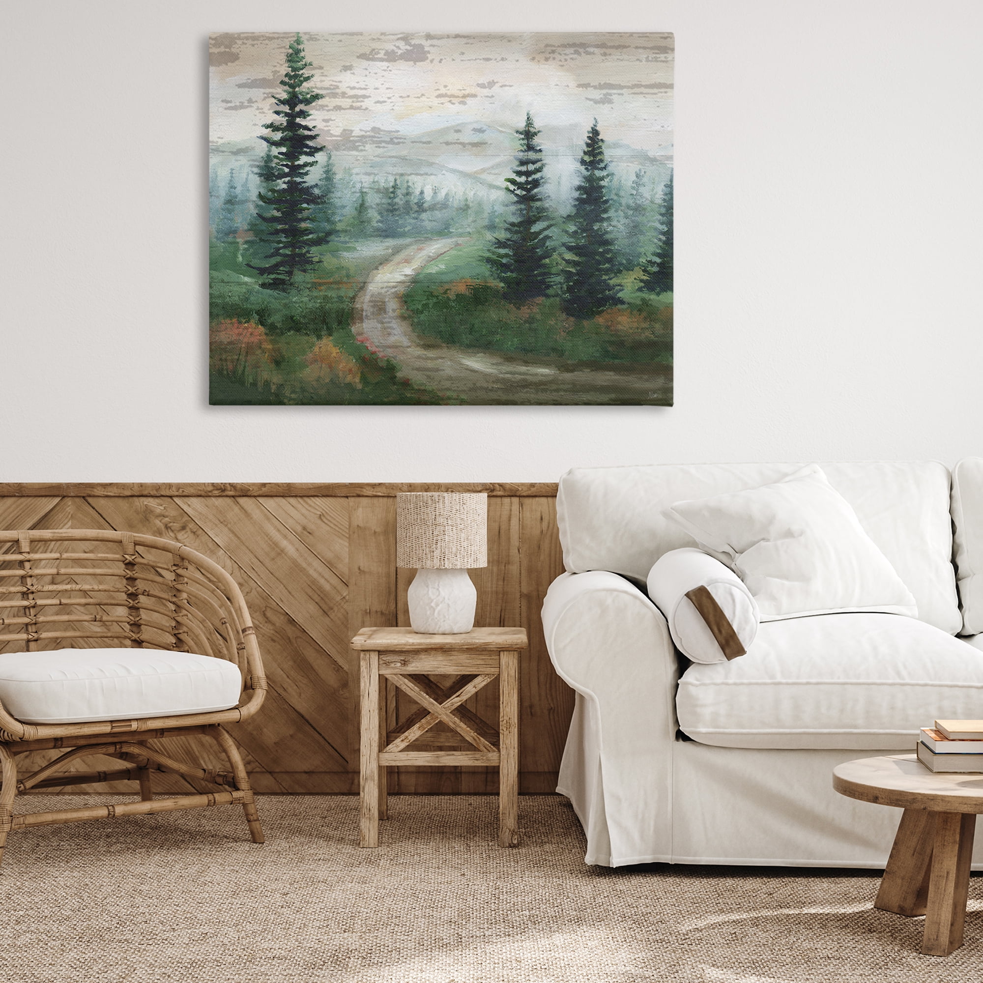 Stupell Industries Path Through Wilderness Landscape & Nature Painting Wrapped Canvas Art Print Wall Art, 48 x 36