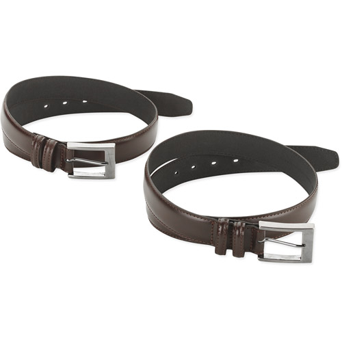 Men's Dress Leather Belt with Feathered Edging with Double