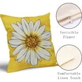 thumbnail image 6 of Summer Daisy Floral Pillow Covers 18X18 Inch Set of 2 White Petal Flower Bloom Decorative Pillow Cases Yellow Seasonal Cotton Linen Cushion Case Farmhouse Home Decor for Sofa Couch Porch Outdoor, 6 of 6