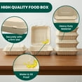 thumbnail image 2 of FPN To-Go Container Compostable Paper Clamshell Takeout Boxes 9X9, 75CT Eco-Friendly Paper  Microwave Safe Lunch Boxes for Restaurants Catering Meals, 2 of 10