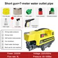 thumbnail image 2 of Autolavadora Máquina de limpieza de pistola de agua de alta presión, bomba de agua portátil para el hogar, lavadora automática de alta potencia de 110 V, pistola corta transfronteriza de 110 V + tubo, 2 of 6