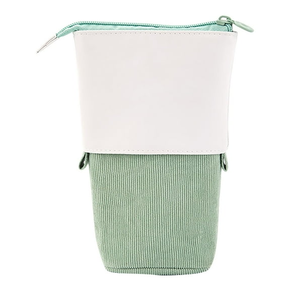MOQIN Telescopic Pencil Bag Pen Holder Stationery Case, PU Corduroy Stand-up Retractable Transformer Bag Colorful Organizer, Great for Christmas Holiday Gift
