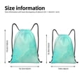 thumbnail image 2 of Kdxio Cyan Mint Marble Print Drawstring Backpack Bag,Waterproof Draw String Back Sack, Gym Drawstring Bags Swim Bag For Unisex, 2 of 5