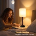 thumbnail image 2 of Touch Bedside Table Lamps for Bedroom - 3 Way Dimmable Black Nightstand Lamp, Small Desk Lamp for Office, Living Room, Dorm Room, Reading, 2 of 6