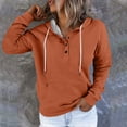 thumbnail image 2 of WZXFASHION Chandail à Manches Longues pour Femmes, Couleur Unie, Mode Décontractée, avec Boutons et Poche, Rabais de 50 % Liquidation, Chandail à Enfiler, 2 of 6