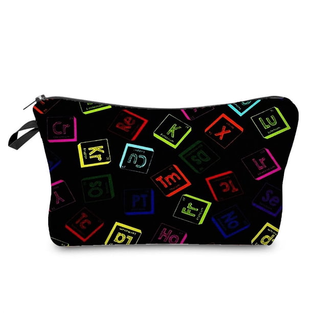 Bolsa de aseo con estampado de ciencia Natural para mujer, estuche de lápices para estudiantes, Kit de aseo para damas, bolsa de almacenamiento de cosméticos portátil para profesores de escuela LIUWENJING unisex