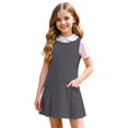 thumbnail image 2 of Girls Uniform Dress Sleeveless Crew Neck Jumper Dress A-Line Uniform Skirts with Pockets Back to School Dress Size 3-12 Years, 2 of 7