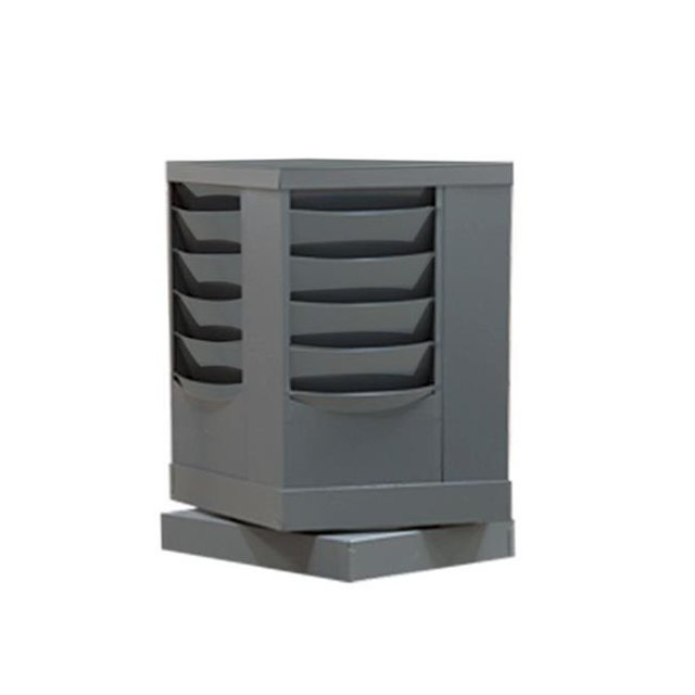 Durham 409-95 Steel 20 Contour Pocket Rotary Literature Rack, Gray