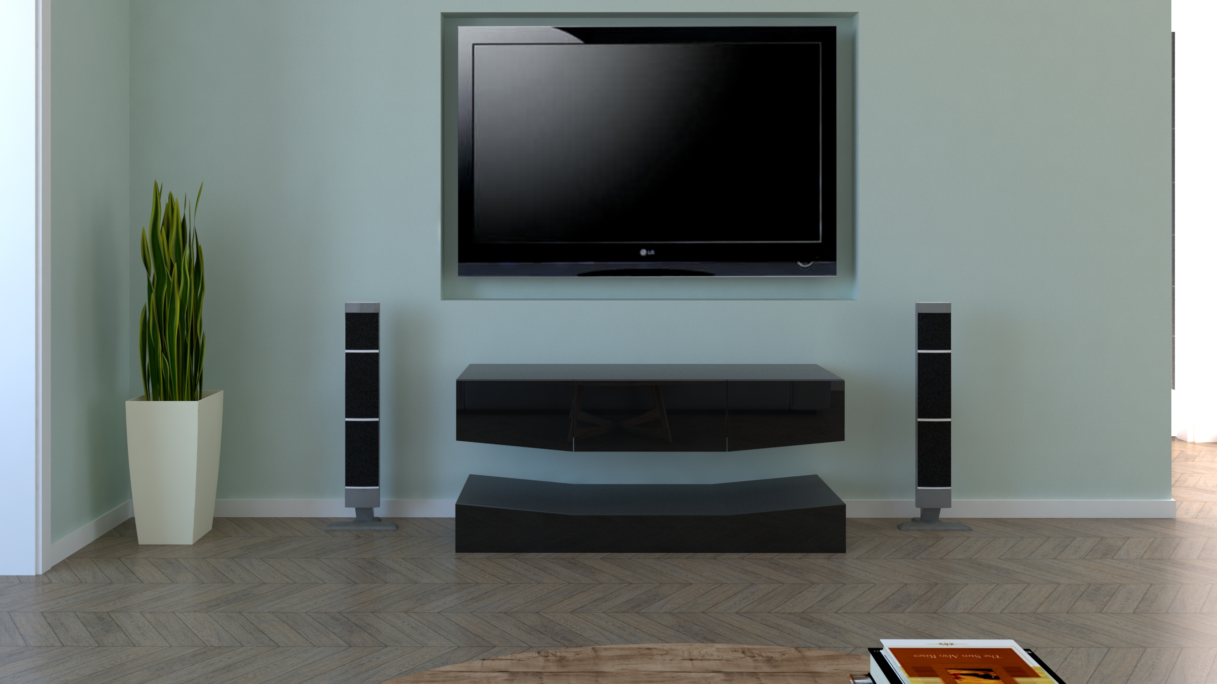 Zimtown Modern Simple TV Stand with LED,Television Stand Entertainment