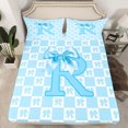 thumbnail image 2 of jejeloiu Blue Personalized Gifts Full Size Sheets,First Letter R Bed Sheets For Bows Lover 4 Pieces, 2 of 7
