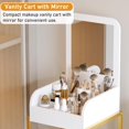 thumbnail image 4 of Makeup Cart Organizer with Mirror, Large Floor Skincare Organizers Make Up Organizers-Vanity Storage Organizer Cosmetic Display Cases Holder for Skin Care Perfume Nail Polish Brush Hair Tool (Gold), 4 of 8