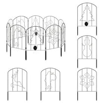 10 Pieces Anti-Rust Metal Fence Panels, Black Fence, Decorative Garden Fence and Border