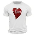 thumbnail image 4 of FAWUUDO Mens Romantic Valentines Short Sleeve T Shirt Round Neck Casual Simple Graphic Print Holiday Casual Wear White M, 4 of 5