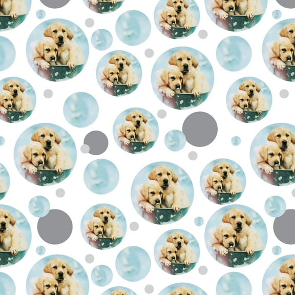 Labrador Retriever Puppies Dogs Bath Bubbles Bucket Premium Gift Wrap Wrapping Paper Roll