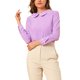 thumbnail image 5 of INSPIRAR CHIC Blusa dulce de manga larga con cuello Peter Pan y volantes para mujer, color púrpura, 5 of 7