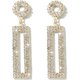thumbnail image 1 of Pendientes largos con circonita cúbica rectangular geométrica y diamantes de imitación para mujer, hipoalergénicos, 1 of 4